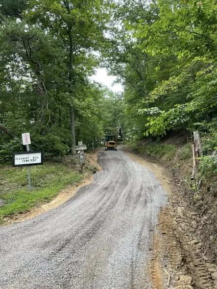 Access road after gravel work