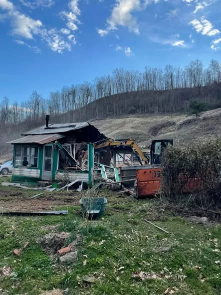 Demolition in progress