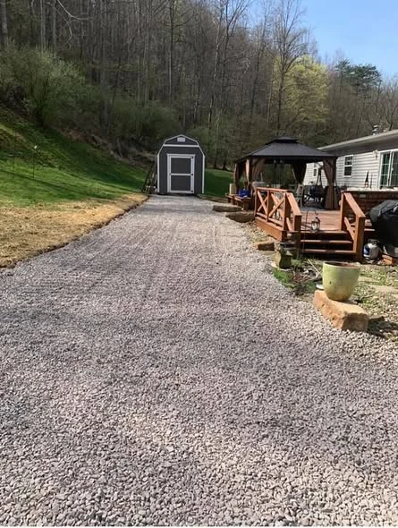 Gravel driveway after B&K Excavating work