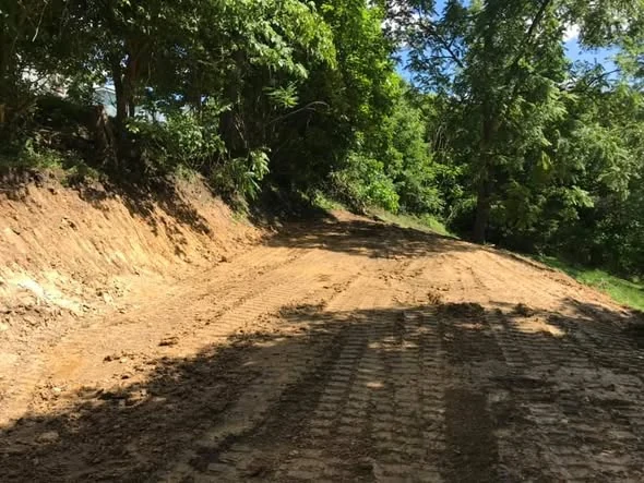 Freshly graded area