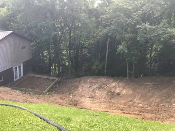 Graded site viewed from above